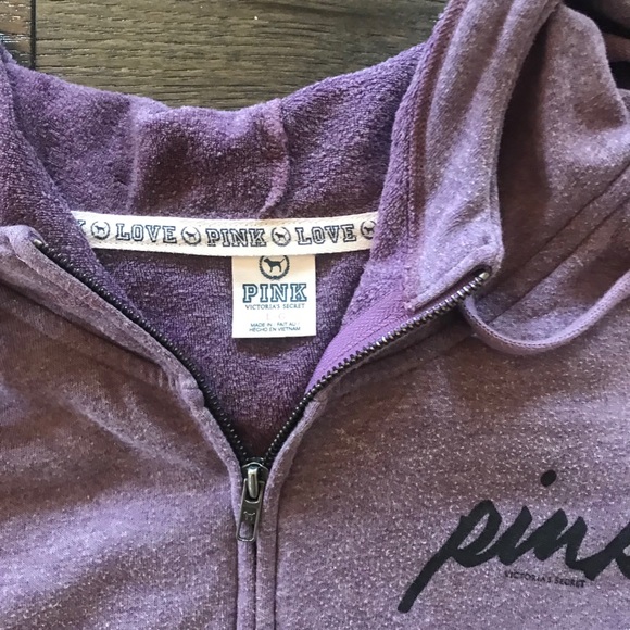 Pink Victoria’s Secret Zip Up Hoodie - Picture 3 of 3